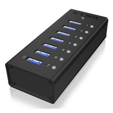 Hub  7-port icybox usb 3.0 ib-ac618 aluminium