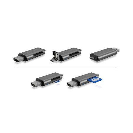 Lector de tarjetas externo icy box ib-cr200-c antracita usb 2.0