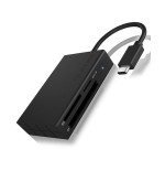Lector de tarjetas externo icy box ib-cr401-c3 negro usb 3.2 gen 1 (3.1 gen 1) type-c