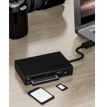 Lector de tarjetas externo icy box ib-cr401-c3 negro usb 3.2 gen 1 (3.1 gen 1) type-c