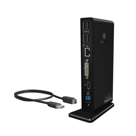 Icybox ib-dk2241ac icybox multi docking station , 2x usb 3.0, hdmi, black