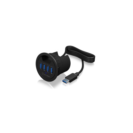Icy box usb3.0 hub 4 puertos ib-hub1403, usb3.0, negro