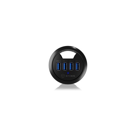 Icy box usb3.0 hub 4 puertos ib-hub1403, usb3.0, negro