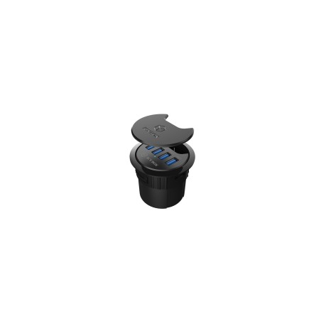 Icy box usb3.0 hub 4 puertos ib-hub1403, usb3.0, negro