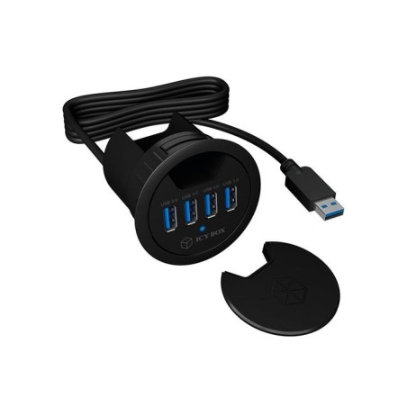 Icy box usb3.0 hub 4 puertos ib-hub1403, usb3.0, negro