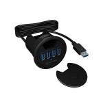 Icy box usb3.0 hub 4 puertos ib-hub1403, usb3.0, negro