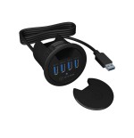 Icy box usb3.0 hub 4 puertos ib-hub1403, usb3.0, negro