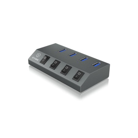 Icy box usb3.0 hub 4 puertos icy box ib-hub1405, hub + cargador
