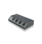 Icy box usb3.0 hub 4 puertos icy box ib-hub1405, hub + cargador
