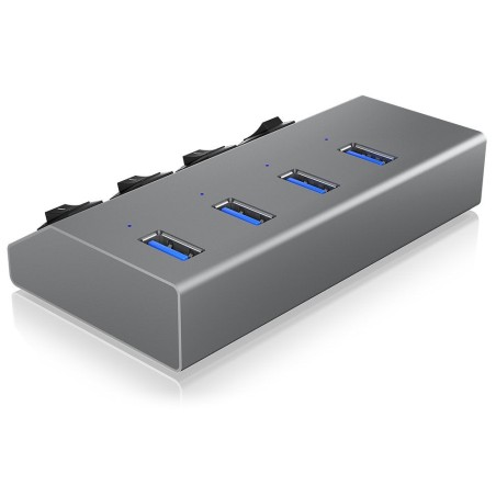Icy box usb3.0 hub 4 puertos icy box ib-hub1405, hub + cargador