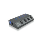 Icy box usb3.0 hub 4 puertos icy box ib-hub1405, hub + cargador