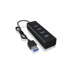 Icy box usb3.0 hub ib-hub1409-u3 de 4 puertos tipo a, negro, alu