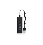Icy box usb3.0 hub ib-hub1409-u3 de 4 puertos tipo a, negro, alu