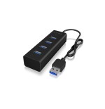 Icy box usb3.0 hub ib-hub1409-u3 de 4 puertos tipo a, negro, alu