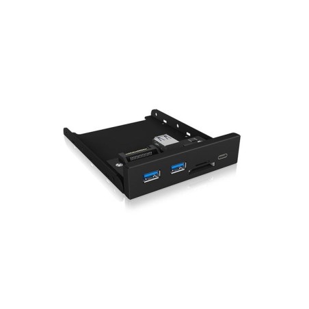 Icy box ib-hub1417-i3, panel frontal, 1x usb type-c, 2x usb type-a, lector de tarjetas