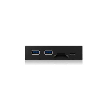 Icy box ib-hub1417-i3, panel frontal, 1x usb type-c, 2x usb type-a, lector de tarjetas