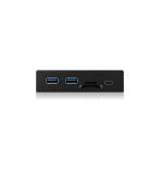 Icy box ib-hub1417-i3, panel frontal, 1x usb type-c, 2x usb type-a, lector de tarjetas