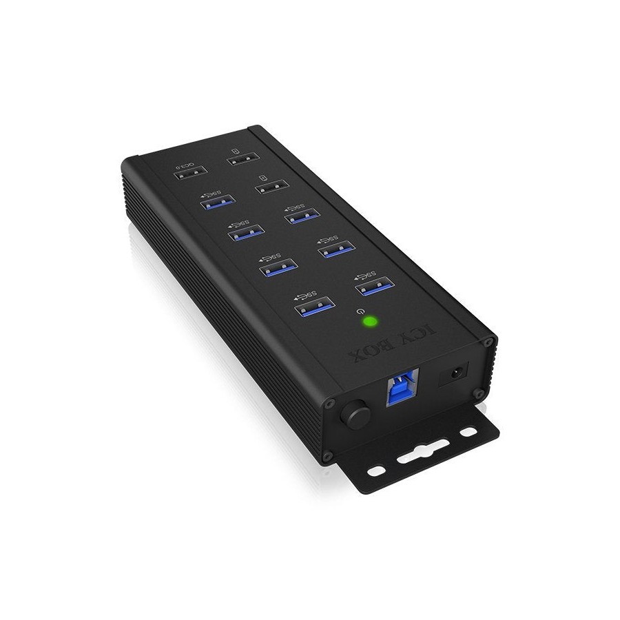 Icybox ib-hub1703-qc3 icybox 7x port usb 3.0 hub and 3 charge ports