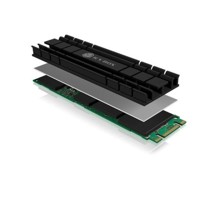Disipador de calor icybox disco ssd m.2 2280 ib-m2hs-701 negro