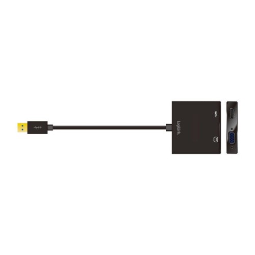 Logilink ua0234 adaptador de cable usb 3.0 vga/hdmi negro