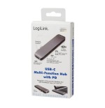 Logilink ua0302 hub de interfaz usb 3.2 gen 1 (3.1 gen 1) type-c 5000 mbit/s aluminio, negro