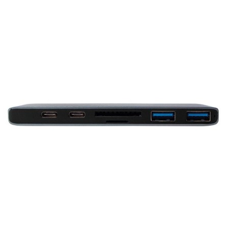Logilink ua0302 hub de interfaz usb 3.2 gen 1 (3.1 gen 1) type-c 5000 mbit/s aluminio, negro
