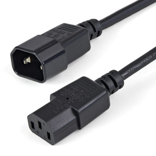 Startech extensor alargador de 1m para cable de alimentacion de ordenador - c14 a c13