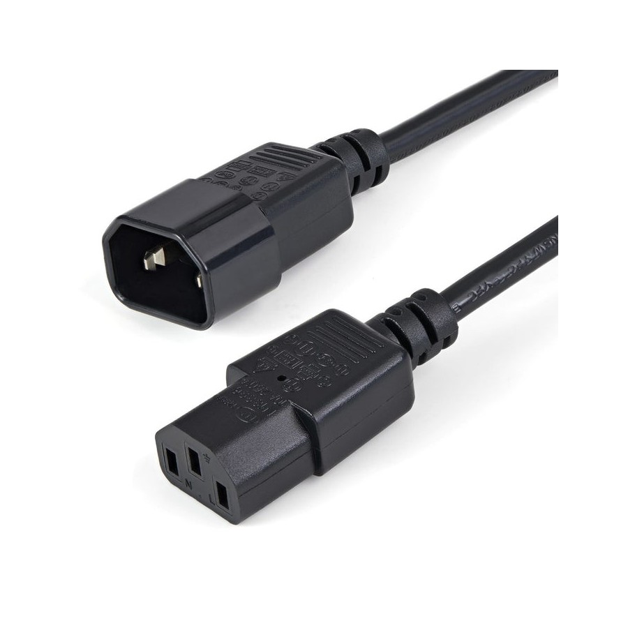 Startech extensor alargador de 1m para cable de alimentacion de ordenador - c14 a c13