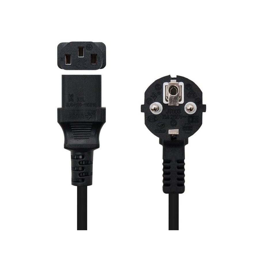 Nanocable cable de alimentacion cpu - shucko cee7 macho a c-13 hembra 3m - negro