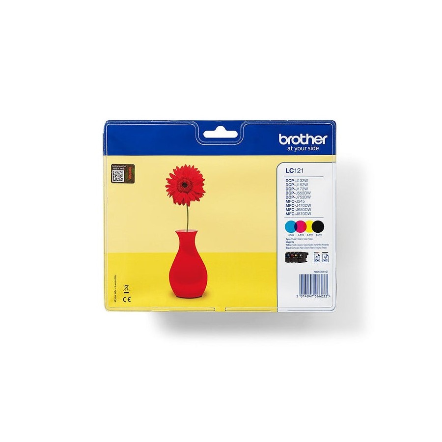 Tinta brother original lc121 black + 3 colores