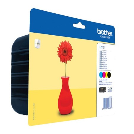 Tinta brother original lc121 black + 3 colores