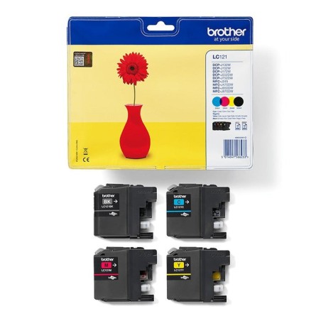 Tinta brother original lc121 black + 3 colores