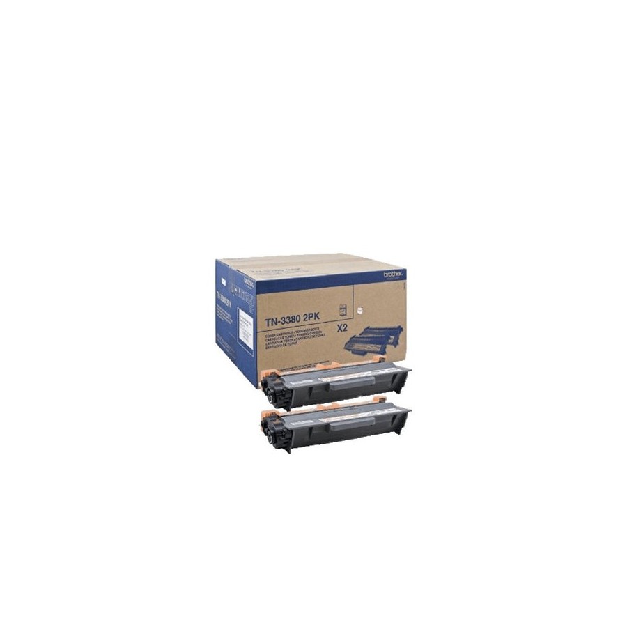 Toner original brother tn-3380twin pack 2 unidades negro