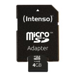 Intenso micro sd 4gb clase10 con adaptador