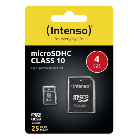 Intenso micro sd 4gb clase10 con adaptador