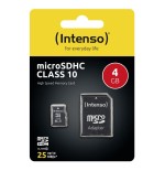 Intenso micro sd 4gb clase10 con adaptador