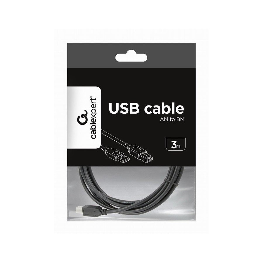 Gembird cable usb a/b 3m (impresora) negro