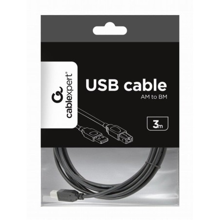 Gembird cable usb a/b 3m (impresora) negro