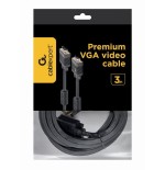 Gembird cable  vga d-sub  m/m 2 ferritas 3m negro  cc-ppvga-10-b