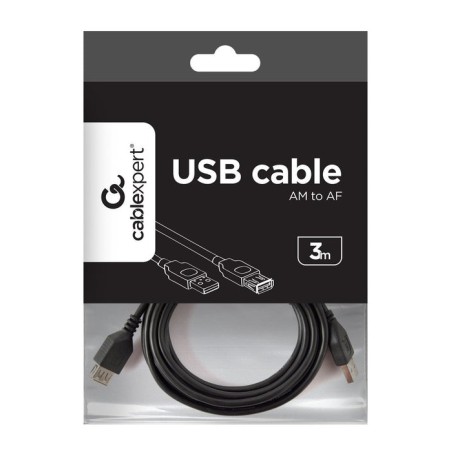 Gembird cable usb2.0 a/a  (alargo) 3m negro  ccp-usb2-amaf-10