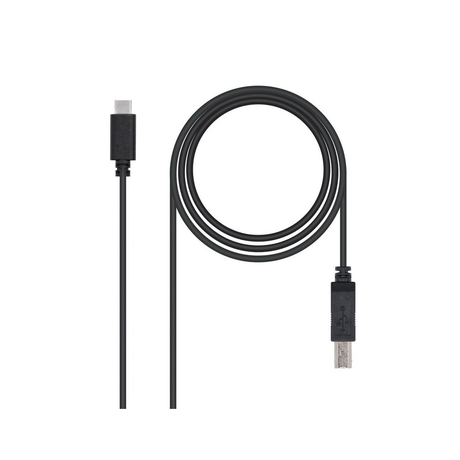 Nanocable cable de impresora usb-b 2.0 macho a usb-c macho 1m