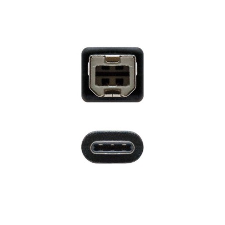 Nanocable cable de impresora usb-b 2.0 macho a usb-c macho 1m