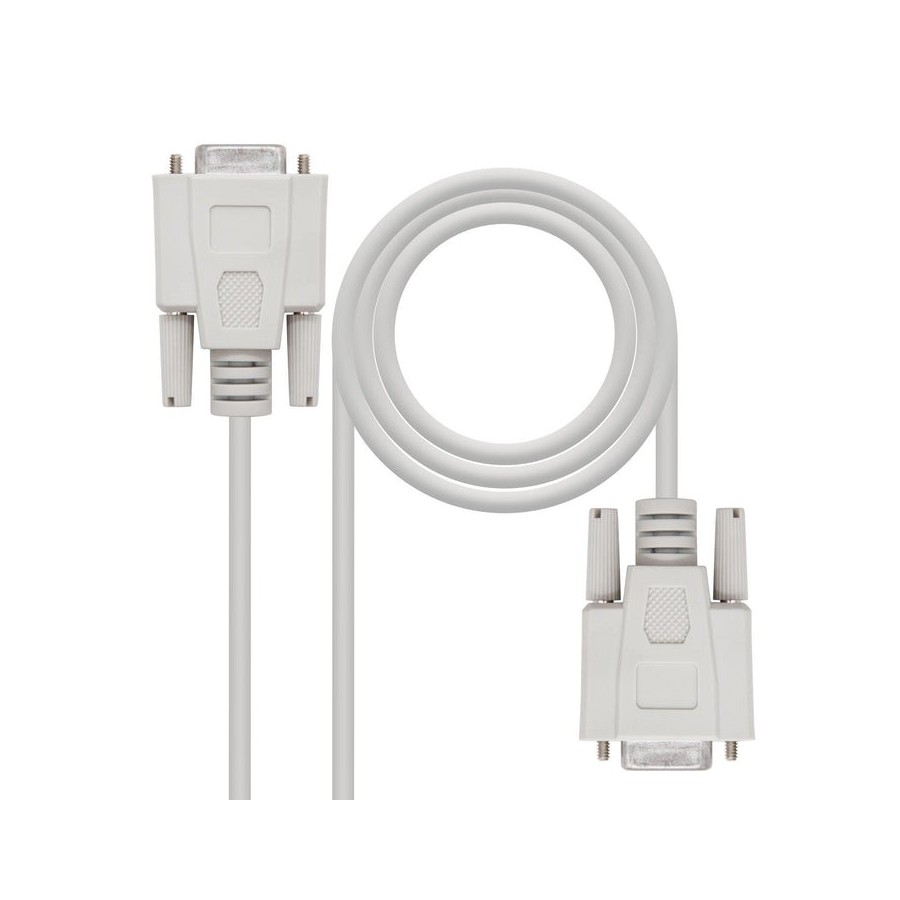 Nanocable cable serie modem db9 hembra a db9 hembra 1.80m - beige
