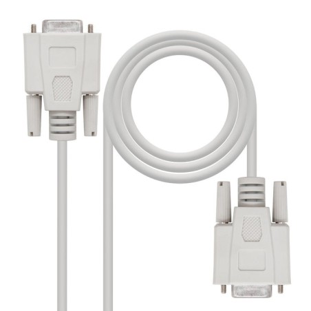 Nanocable cable serie modem db9 hembra a db9 hembra 1.80m - beige