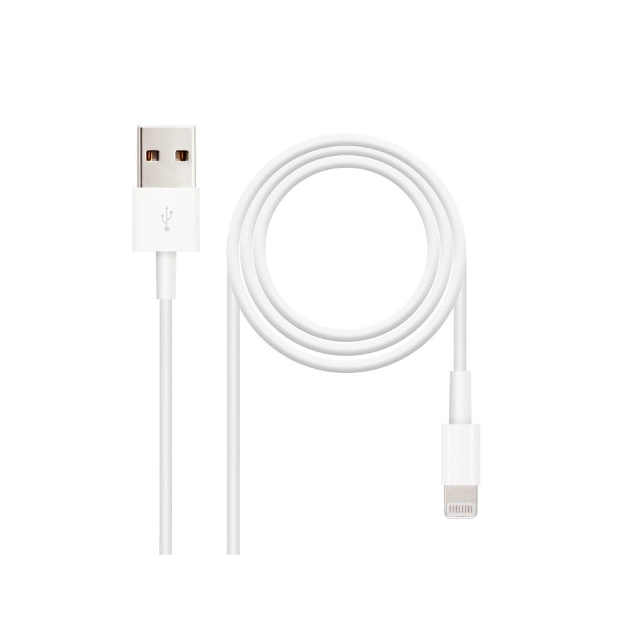 Nanocable cable usb-a 2.0 macho a lightning macho 2m - blanco