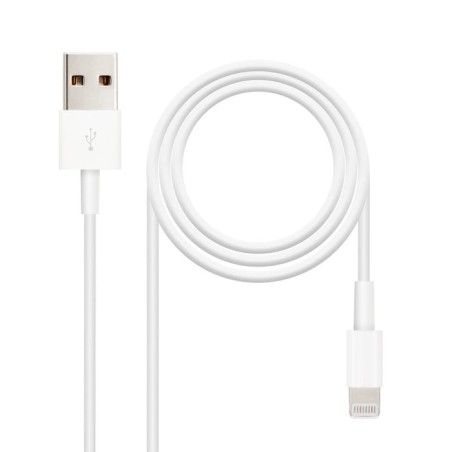 Nanocable cable usb-a 2.0 macho a lightning macho 2m - blanco