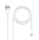 Nanocable cable usb-a 2.0 macho a lightning macho 2m - blanco