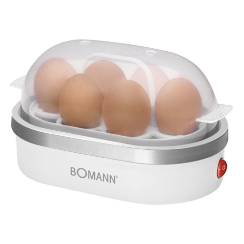 Cuecehuevos bomann ek 5022 cb 6 huevos 400 w plata, transparente, blanco
