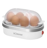 Cuecehuevos bomann ek 5022 cb 6 huevos 400 w plata, transparente, blanco