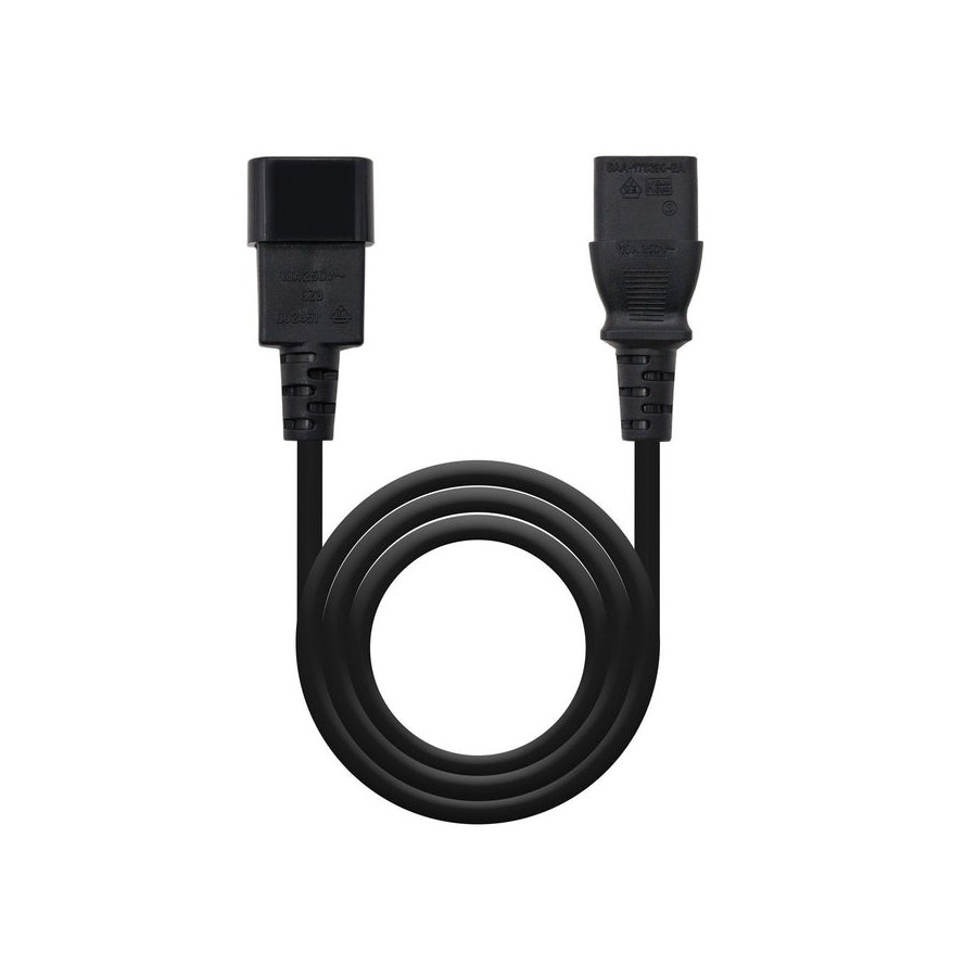Nanocable cable de alimentacion cpu c13 hembra a c14 macho 1.50m - negro
